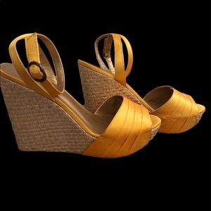 A.N.A Wooven Yellow Heels